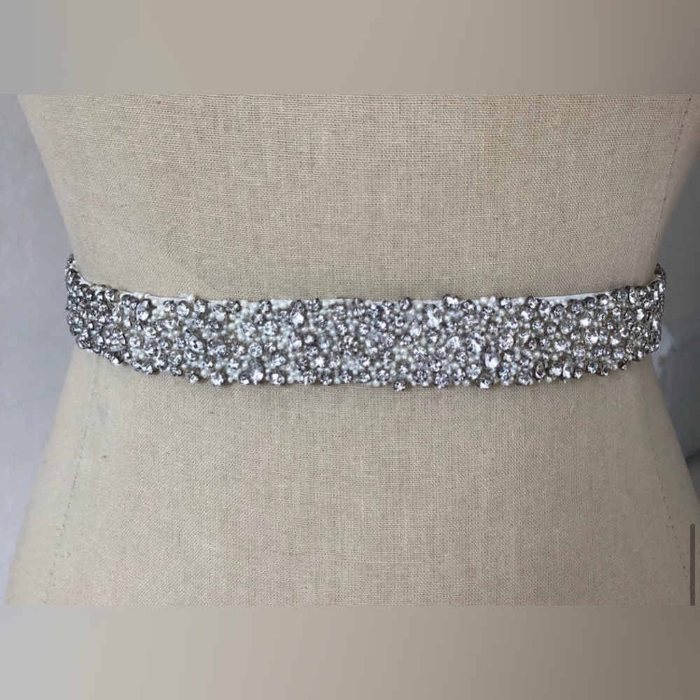 COPY - Untamed Petals - Crystal encrusted bridal belt/sash/headband